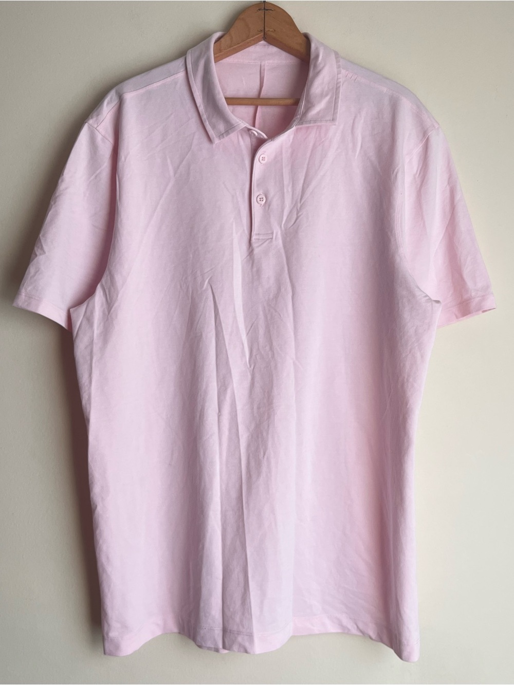 lululemon athletica Men's Evolution ShortSleeve Polo Light Pink Mens SizeXL NWOT - Picture 4 of 8